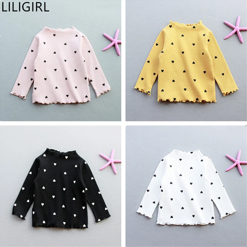 LILIGIRL/хлопковый свитер для маленьких девочек пуловер с принтом сердца и