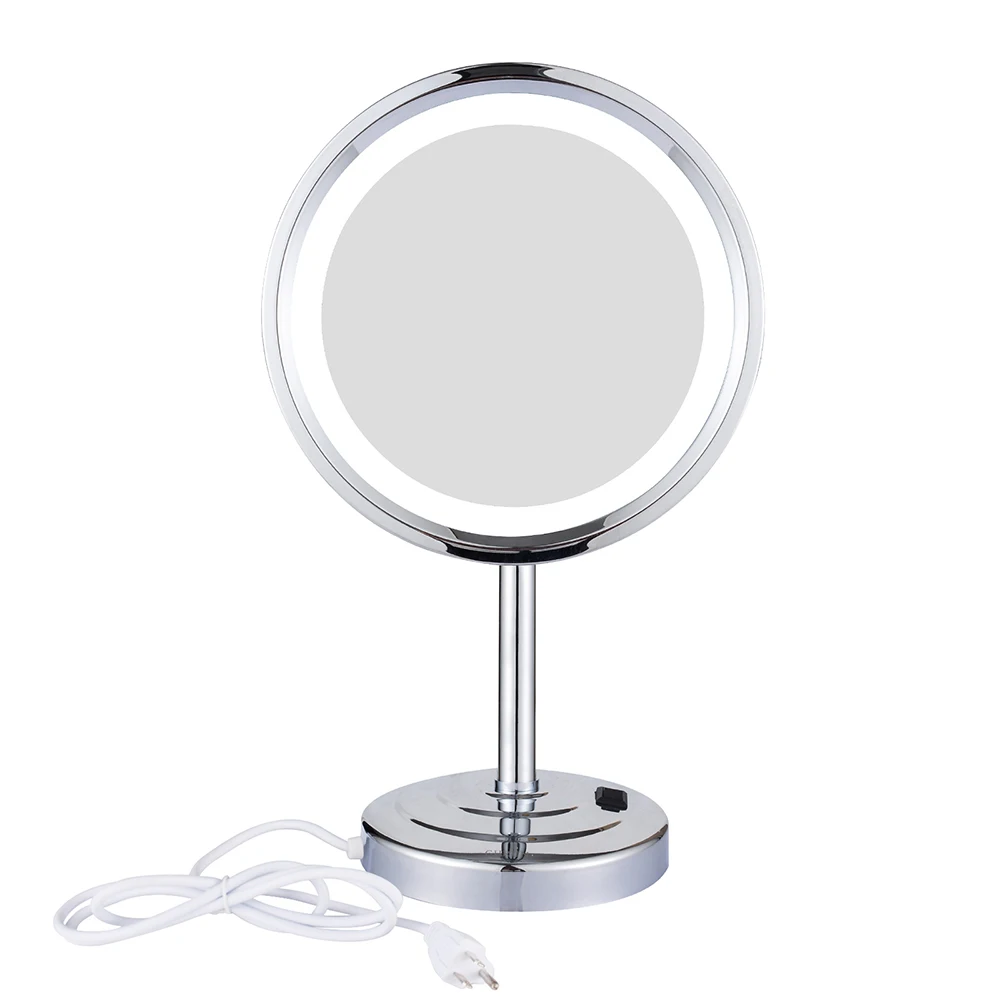 

GURUN 8.5-Inch Polished Chrome 5/7/10X Magnification Tabletop LED Lighted Vanity Makeup Mirrors Bathroom Hotel Cosmetic Shaving