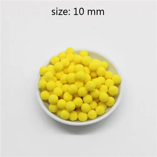 No 05 yellow 1600 шт 10 мм помпоны меховой плюшевый шар для рукоделия DIY ювелирных изделий для дома, свадьбы, украшения одежды, праздничные принадлежности для мероприятий - Цвет: No 05 yellow