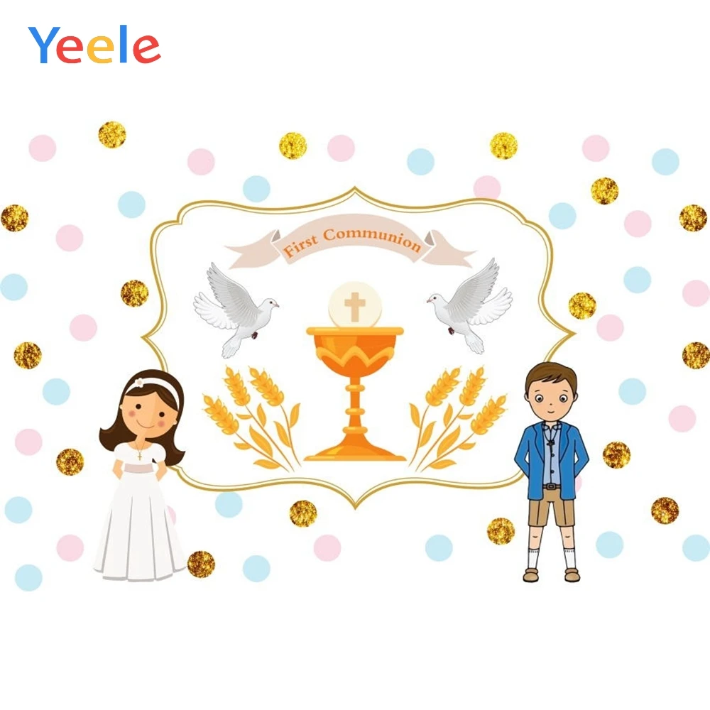 Yeele Christian First Communion Backdrop Chalice Pigeon Wheat Jesus Customized Photography Background Vinyl For Photo Studio | Электроника
