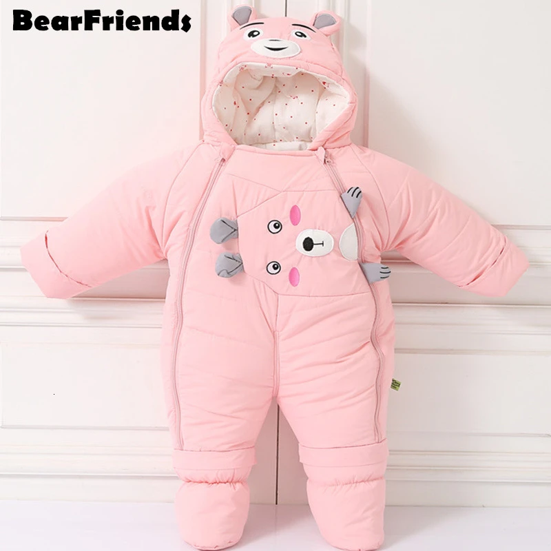 -30 degrees Russian new Cartoon bear winter overalls clothes baby jumpsuit kids girl coat infant snowsuit boy snow wear clothing | Детская
