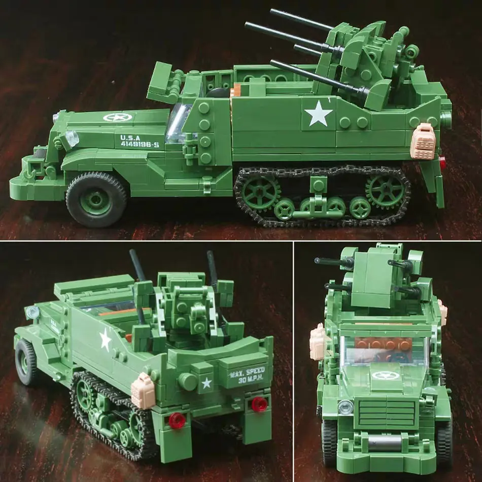 518 шт. WW2 военные M16 MGMC полутрек строительные блоки для автомобилей американские с