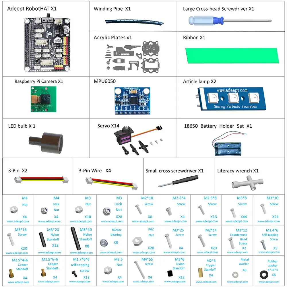 Online Adeept DarkPaw Bionic Vierbeiner Spinne Roboter Kit Für Raspberry Pi 4/3 Modell B +/B/2B, STEM Krabbeln Roboter, OpenCV Tracking,