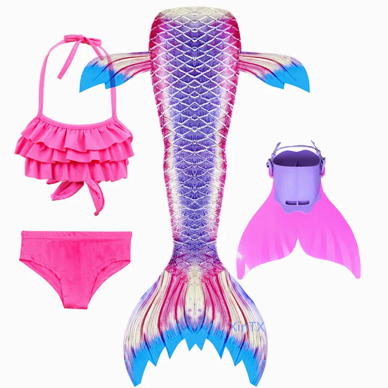 Новый детский хвост русалки для купания девочек купальный костюм Русалка Костюм
