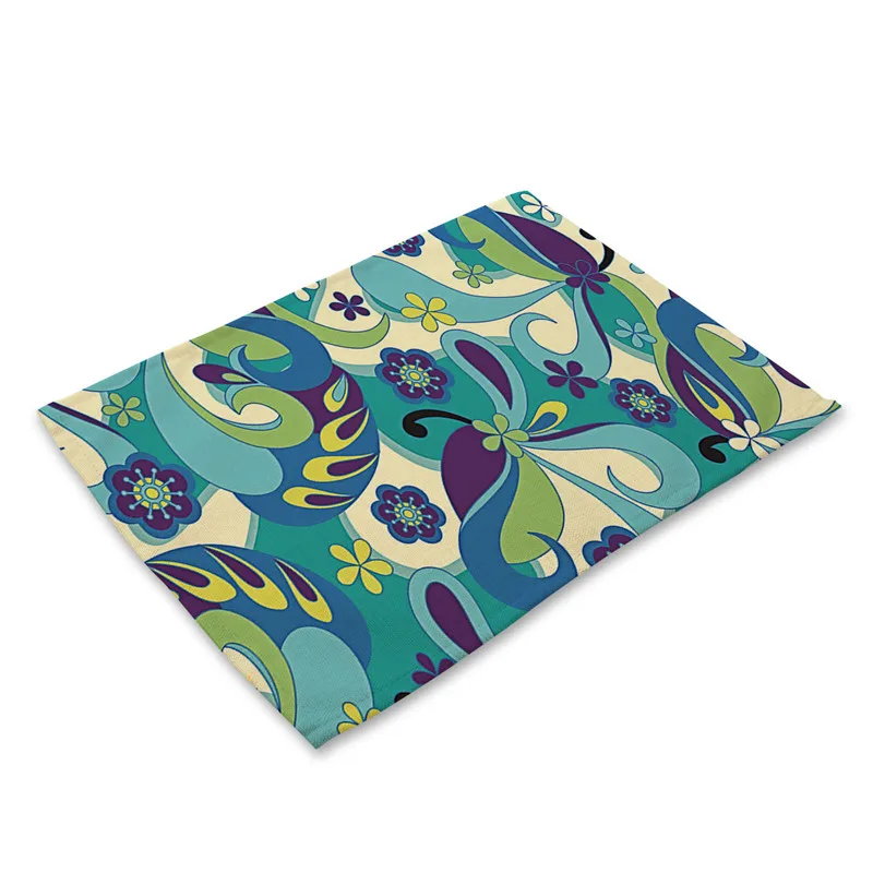 1 шт. Ocean геометрический Мрамор шаблон Настольный коврик Салфетка под тарелку с