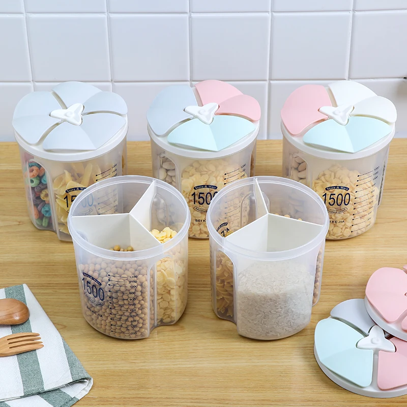 

Creativity Plastic Storage Tank Modern Cereals Containers Canister Set Kitchen Organization Box Rangement Home Storage ED50ST