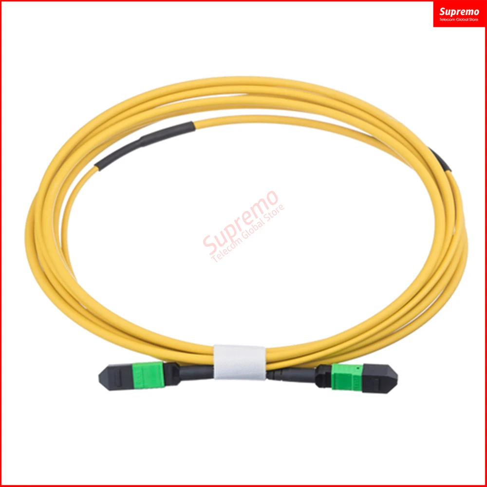 24 ядерный MPO женский Тип B Оптическое волокно patchcords OS2 круглый кабель желтый цвет м