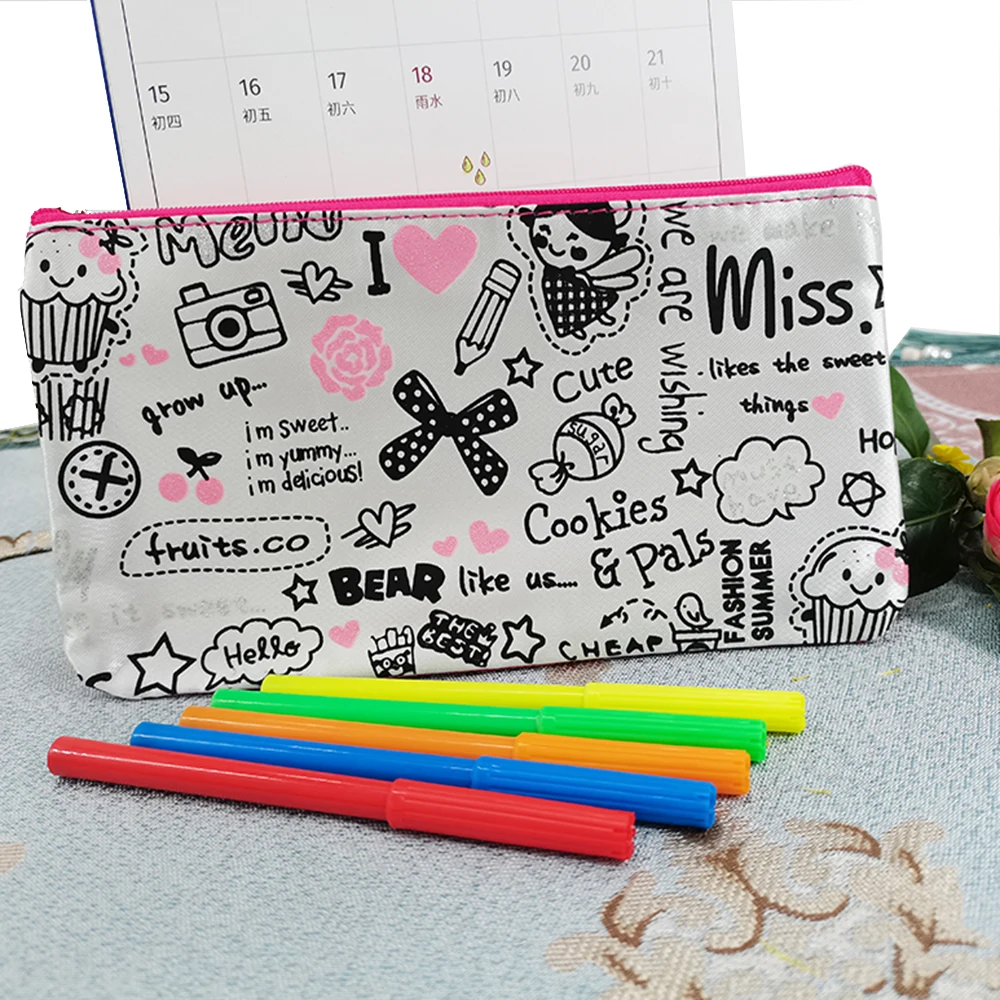 

Hot Toys-Kids DIY Drawing Craft Color Bag with Safe Watercolor Pen Children Learning Educational Drawing Toys Set for Boy Girl