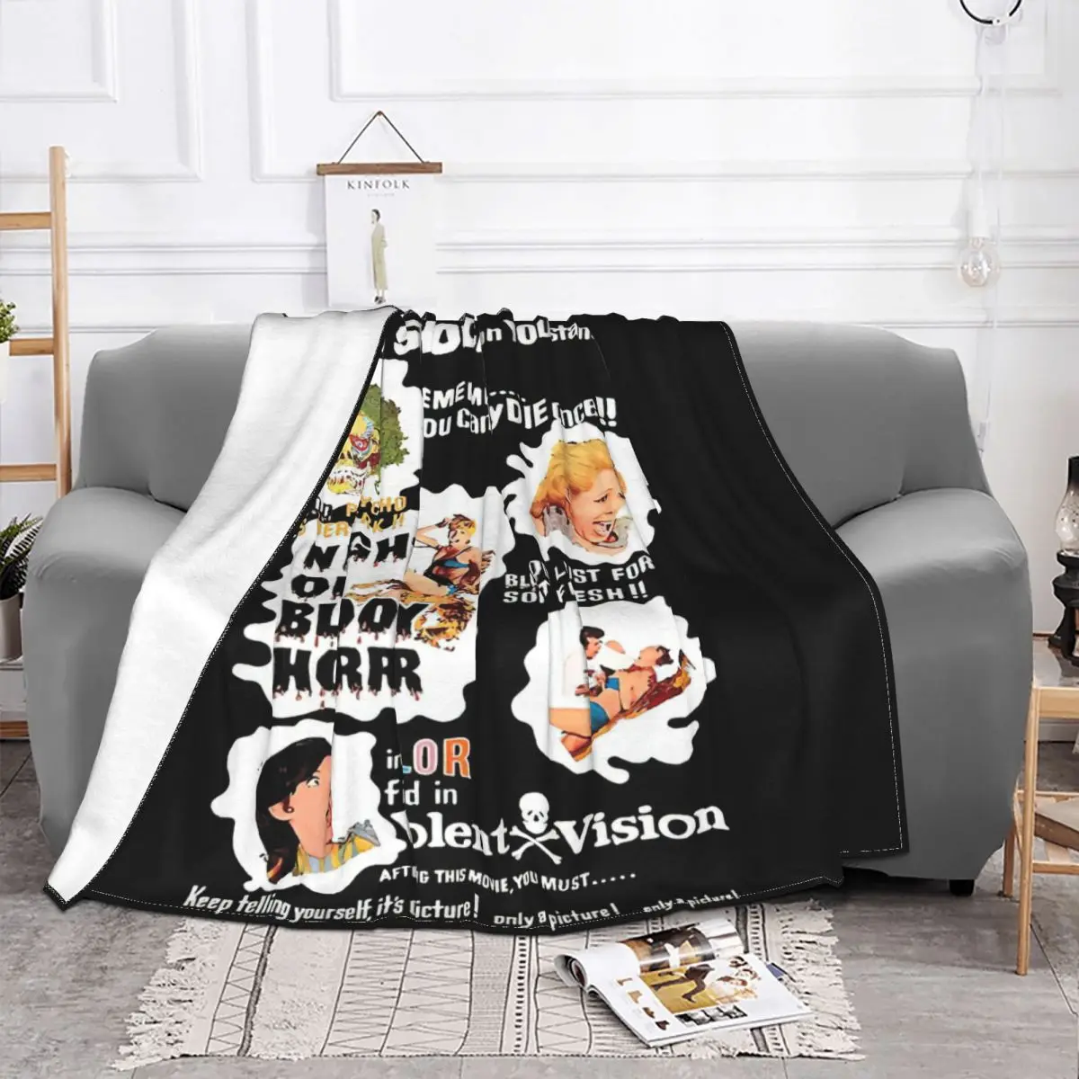 Ночник кровавого ужаса фланелевые гобелены домашний декор кемпинг в машине