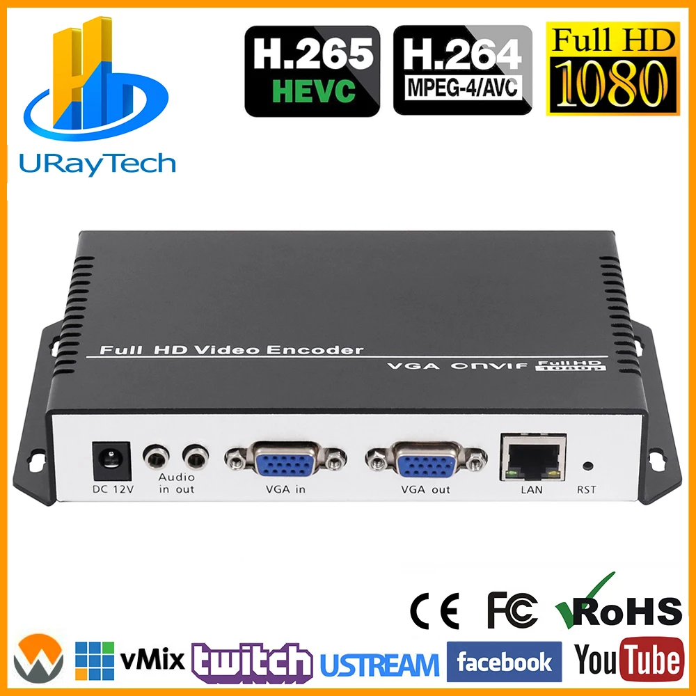 

Видеокодер HEVC, H.265, H.264, с VGA на IP, IPTV, RTMP, RTMPS, SRT, UDP, PNVIF, для VGA на YouTube, Facebook и т. д., для потокового вещания