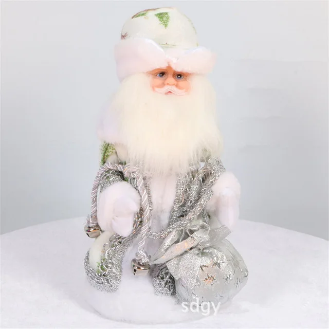 Santa Claus Silver Русская версия Кукла Снегурочка Санта Клаус говорящие игрушки электрическая Музыкальная Рождественская кукла украшения Рождественские подарки для детей - Цвет: Santa Claus Silver