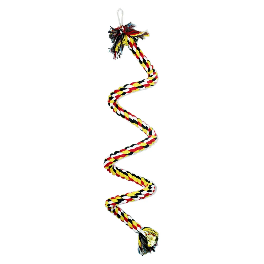 

Pet Bird Parrot Supplies Colorful Cotton Rope Climbing Biting Toys Standing Stick Training Toy