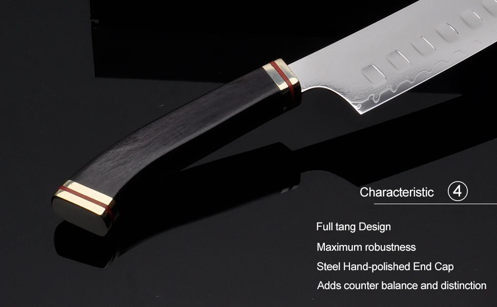 7 дюймов нож шеф-повара Santoku кухонный японский дамасский VG10 стальной нож с черной ручкой Gyuto Кливер рыбное филе разделочный кухонный нож 48
