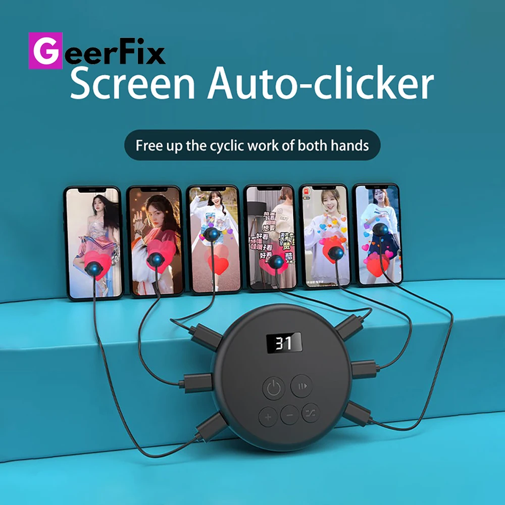 

Универсальное устройство для измерения яркости экрана с автоматическим кликом, физическая имитация пальца, нажмите на игру Tiktok, непрерывны...