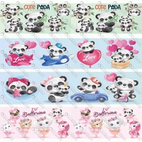 cute cartoon panda 1 12 printed lanyardgrosgrainsatin design customized ribbon for bow diy hair craft supplies sewing