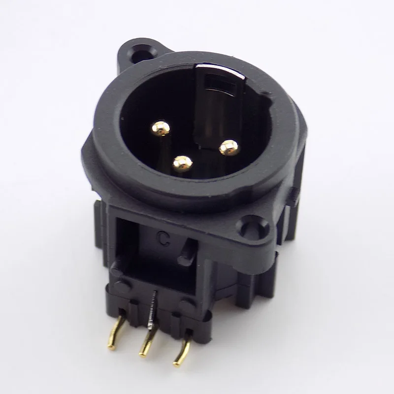 Позолоченный пушки аудио микрофонный разъем XLR 3 контактный Мужской Разъем