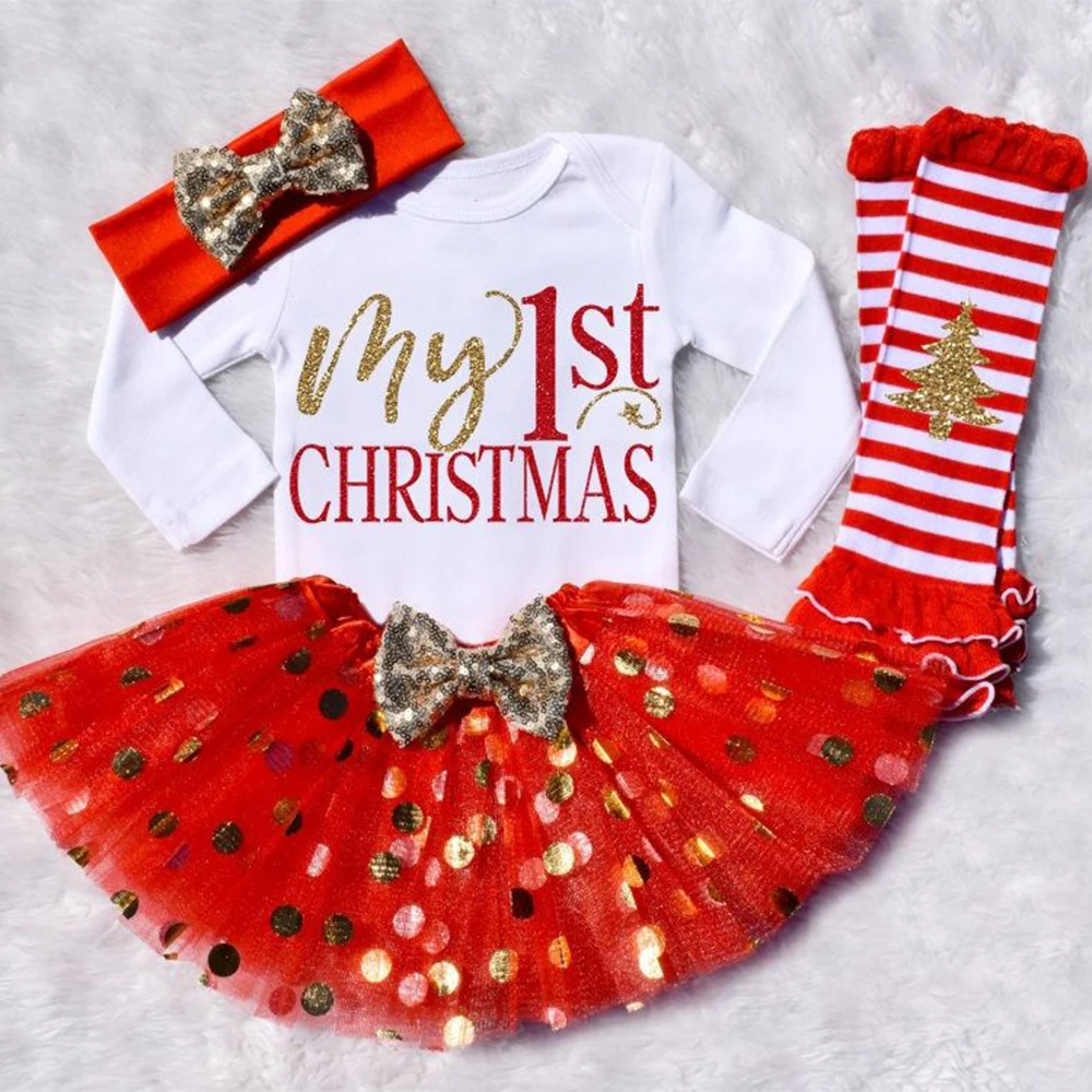 Christmas suit Cartoon Kids Girls Clothes Girl Set Children Baby Summer Cute fashion 2pcs Vest Tops+Lace Tutu Ski | Детская одежда и