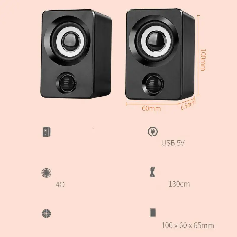 Настольный мини портативный аудио провод динамик USB питание Aux-In для