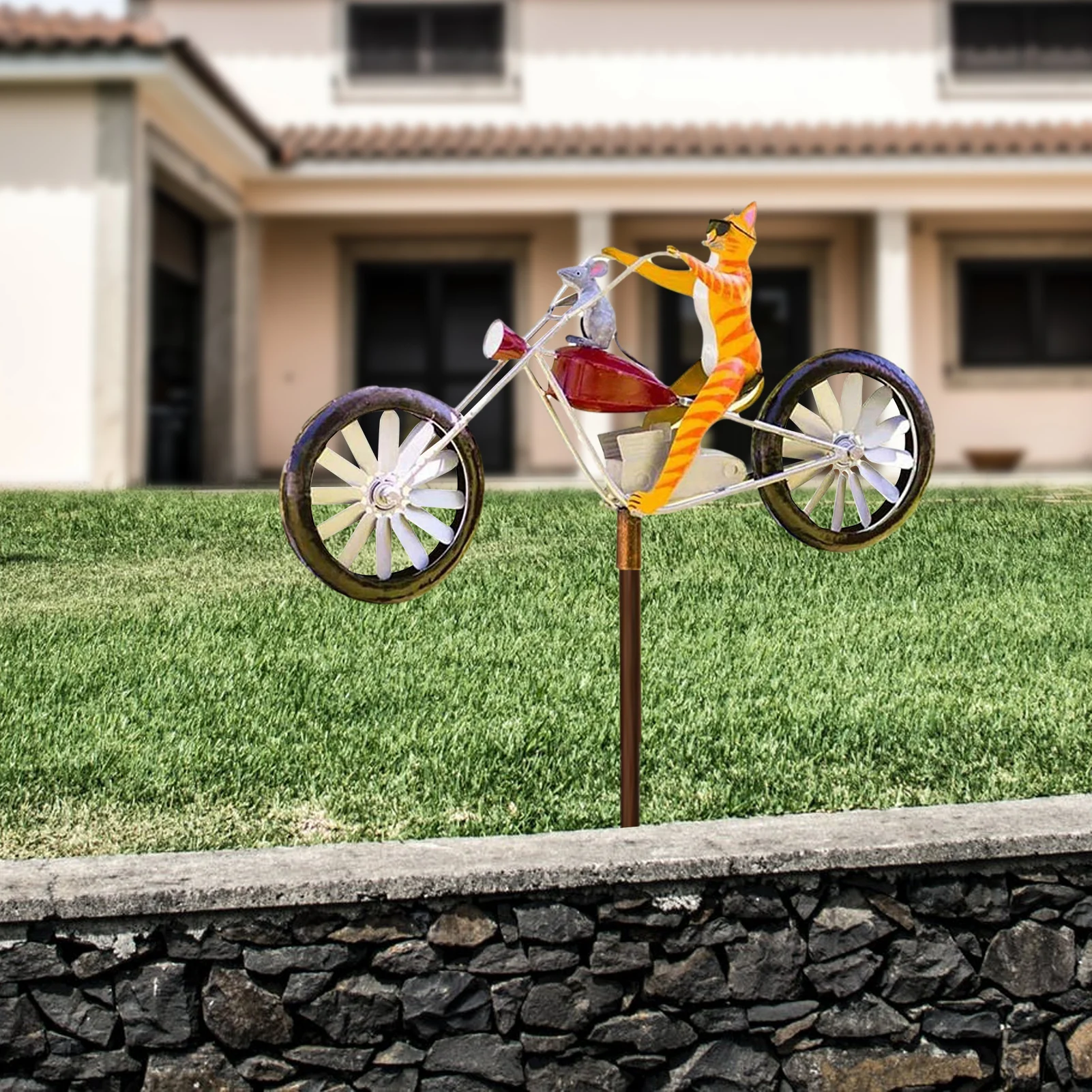 

Outdoor Toy Metal Wind Spinner Animal Bike Windmill Spinner Garden Decoration Garden Supplies