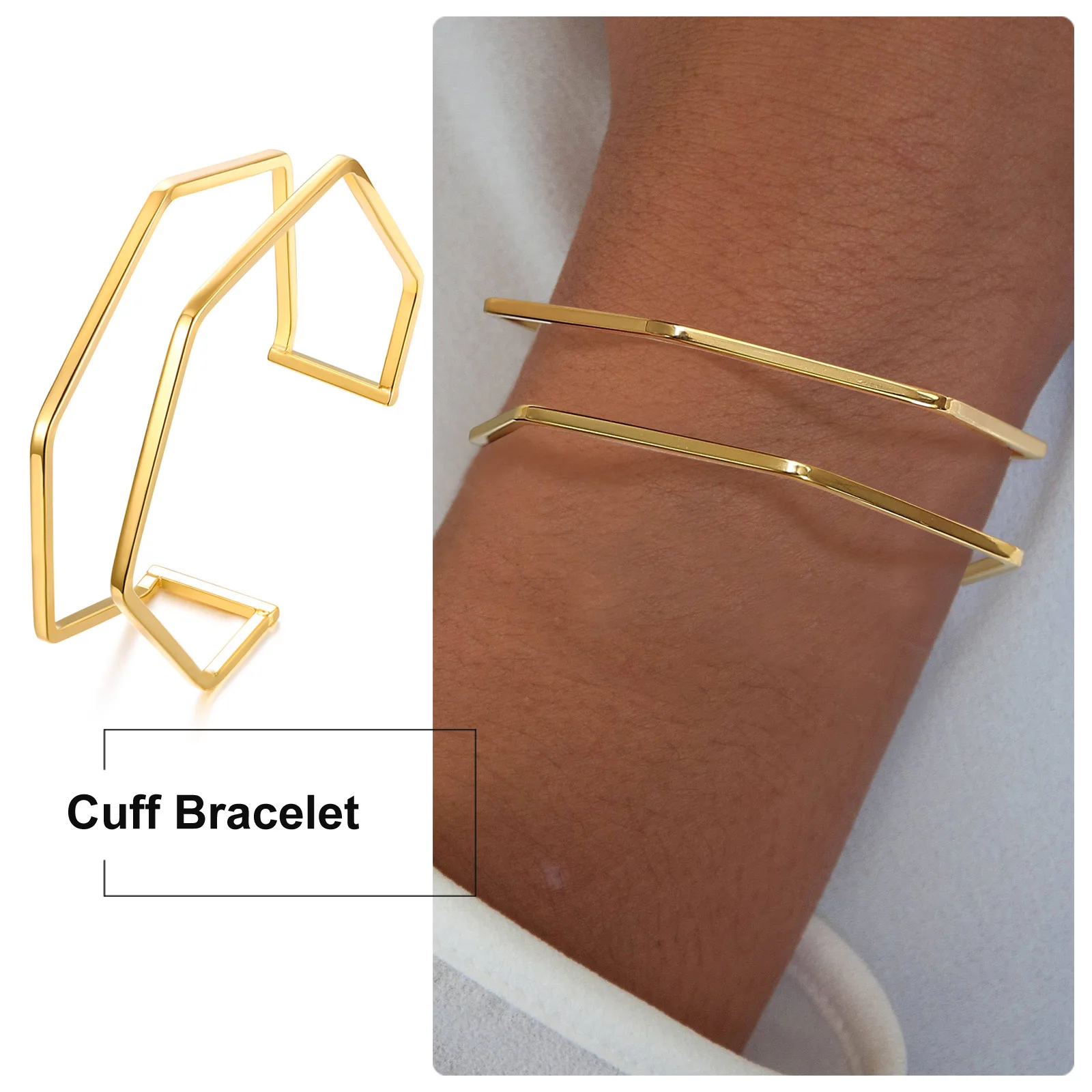 

Modern Lines Geometric Women Cuff Bracelet, Raw Wide Bangle,Minimalist Jewelry