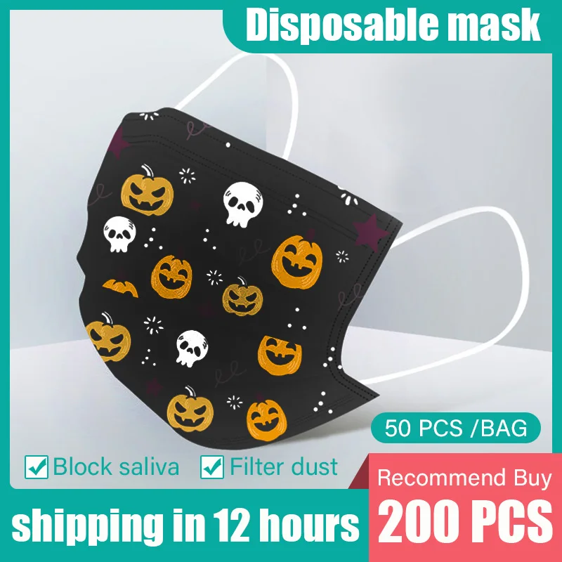 

50 шт., одноразовые детские маски с 3-слойным фильтром