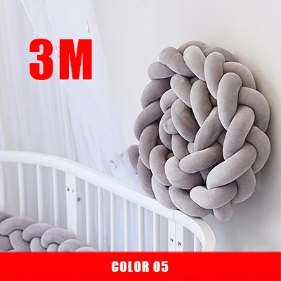 3M-05 3 м смешанные цвета плетеная Накладка для детской кроватки узел Подушка плетеная Подушка для подушек для кроватки для детской кроватки, детская подушка для декора стен в детской комнате - Цвет: 3M-05