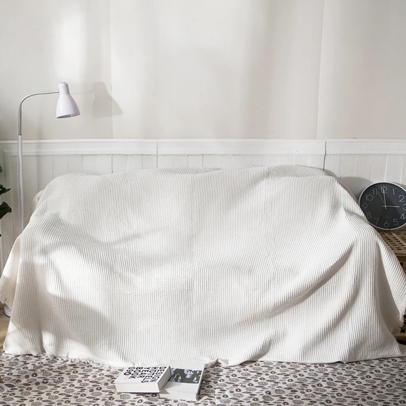 Европейский стиль одеяло для дивана геометрические соты вязаное отдыха белое