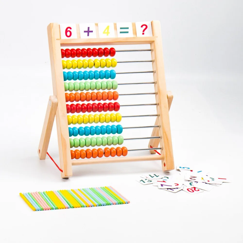 Многофункциональный Abacus обучающая подставка деревянная Монтессори игрушки счетные познавательные доски раннего образования математические игрушки для детей подарок