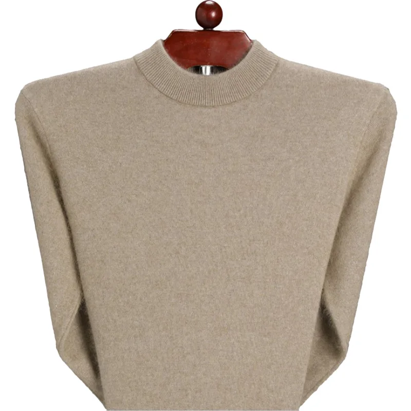 

Зимние мужские вязаные свитера, кашемировый мужской теплый и теплый шерстяной свитер, базовый однотонный пуловер, джемперы, мужской свитер