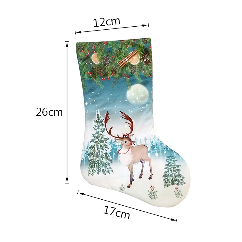 1cp 12x6x27cm Рождественские чулки, носки, кошка, собака, лось, Navidad, год, мешок для конфет Рождество, украшения, рождественские елки, вечерние подарочные сумки для детей - Цвет: 1cp 12x6x27cm