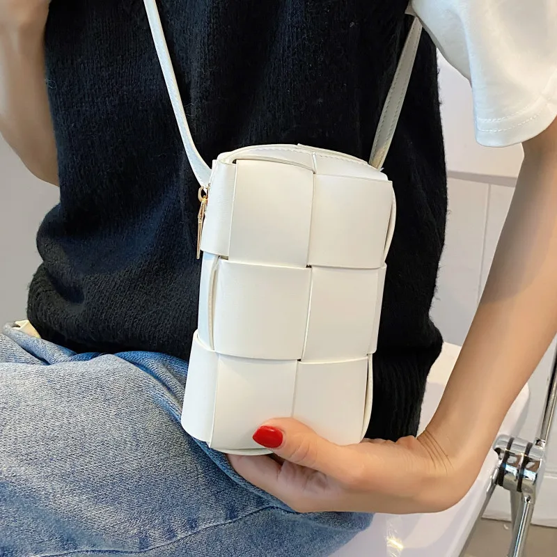 

Leather Woven Crossbody Bags for Women Luxury Brand Shoulder Bag Unique Weave Messenger Bag Ladies Summer Casual Chest Bag Sac