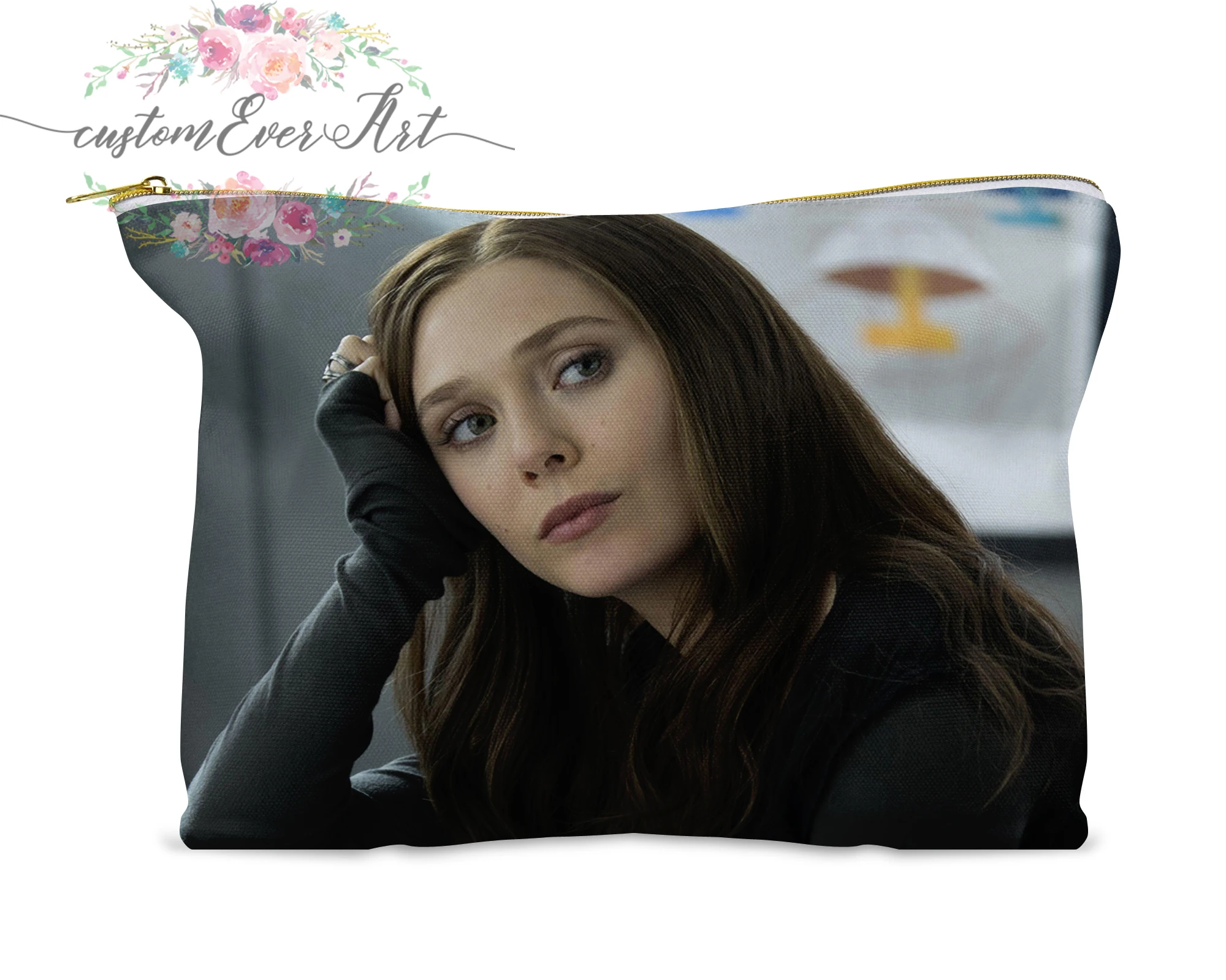 Персонализированная маленькая косметичка Элизабет Олсен забавный органайзер