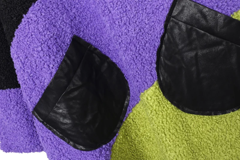 

Large size Fat sister mid-length Winter padded Dress Women Loose Korean style trendy Fashion color matching furry Dress Female