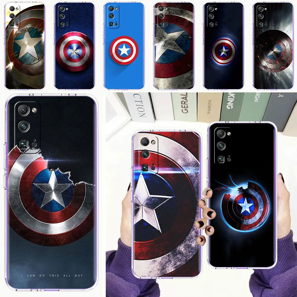 

Marvel Vibranium Shield Soft TPU Phone Case For Honor 8X 9X Lite Play 9A 20 30 Pro P Smart Z P50 P30 Y6 Y7 Back Cover Shell Bag