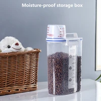 pet food storage container airtight foods bucket 2 5l large capacity moisture proof storage tank with measuring cup for dog cat