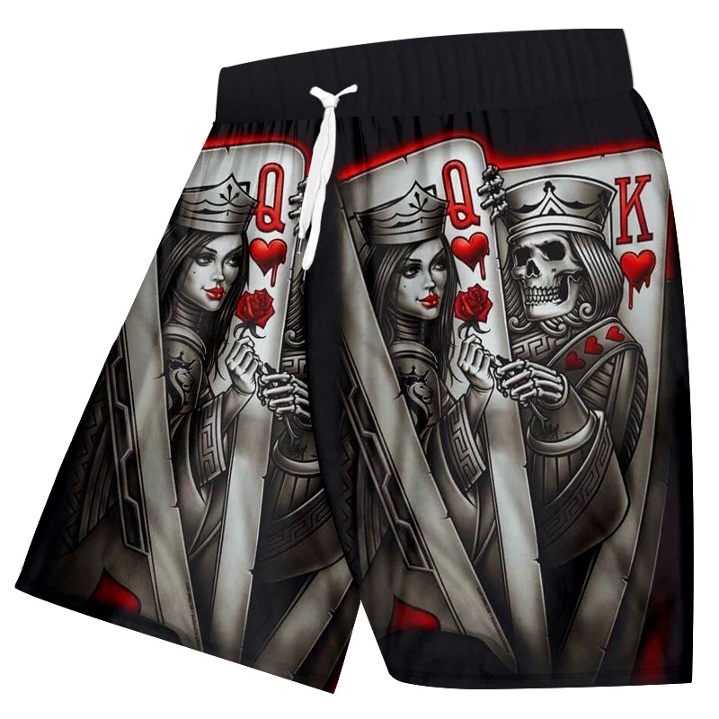 Шорты UJWI мужские с 3D принтом черепа летние повседневные спортивные штаны в стиле