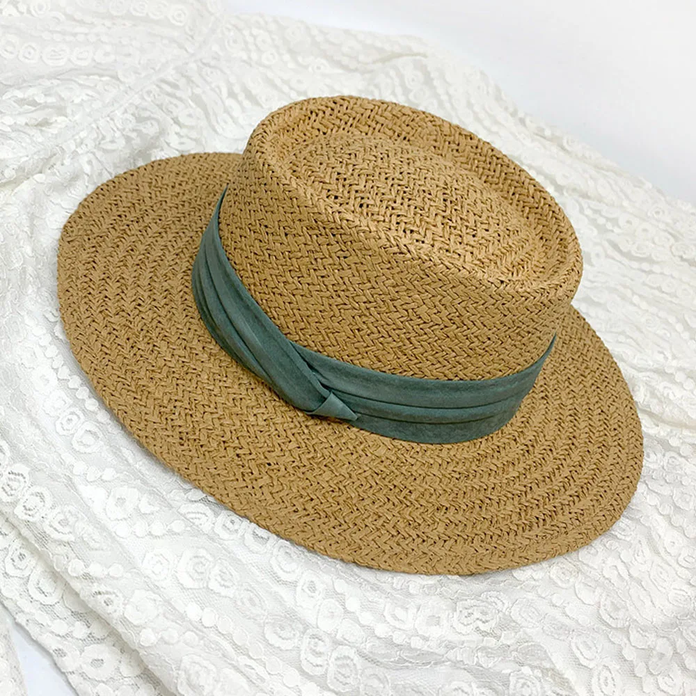 Summer Women Wide Brim Straw Hat Chapeau Paille Lady ribbon Sun Hats Boater Panama Beach Feminino Kentucky Derby Ascot | Аксессуары для