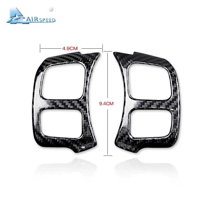 

AIRSPEED 2pcs for LEXUS NX IS RC Accessories Hard Real Carbon Fiber Sticker Car Steering Wheel Button Frame Cover Interior Trim
