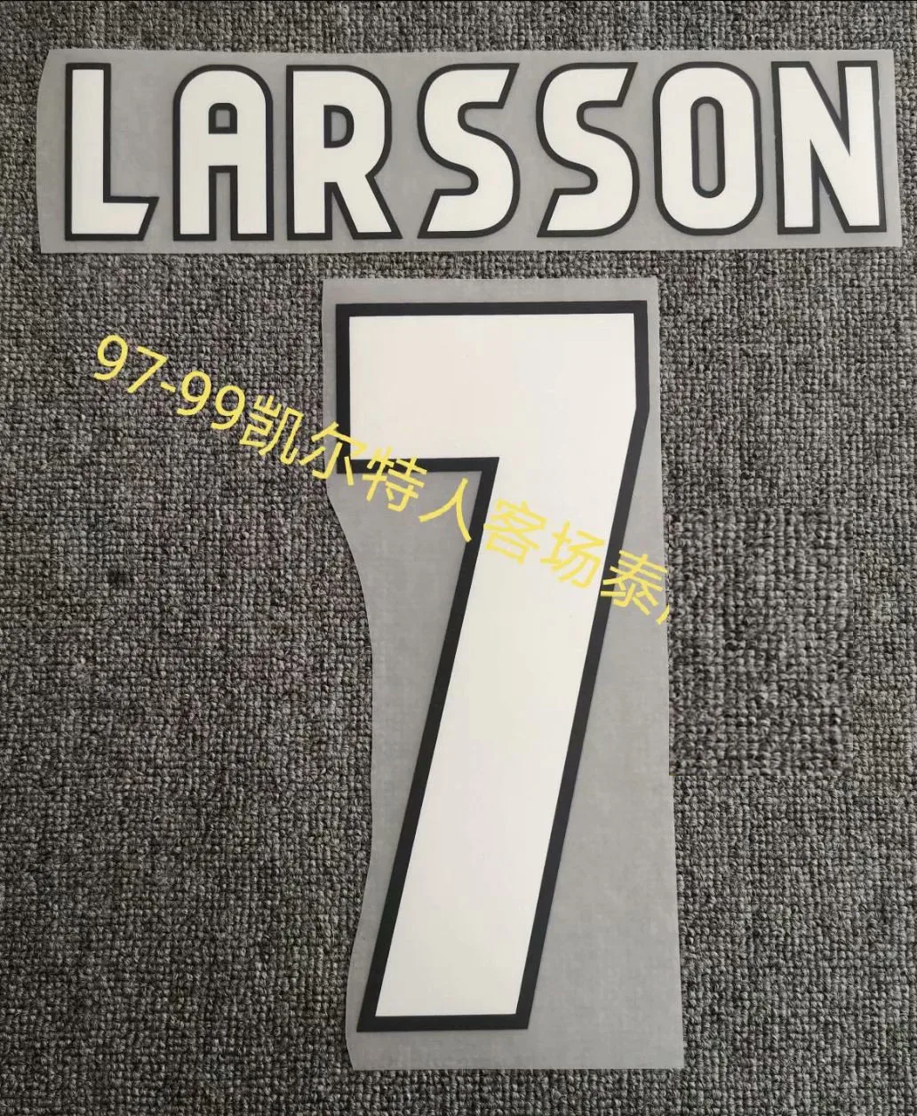 

1997-1999 #7 Larrson Nameset футбольная печать термоклейкие Переводные нашивки