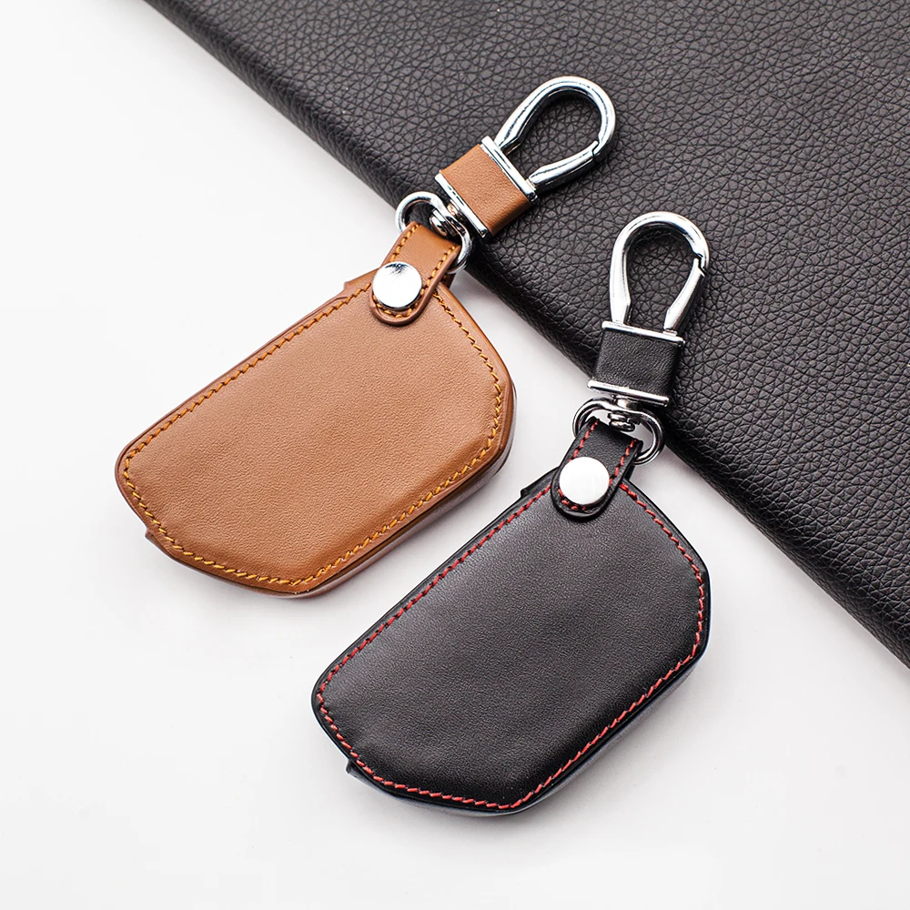 

3 Buttons Wear Resistant Leather Case Cover Holder Bag for Jeep 2018 2019 Wrangler JL JLU Remote Key Fob