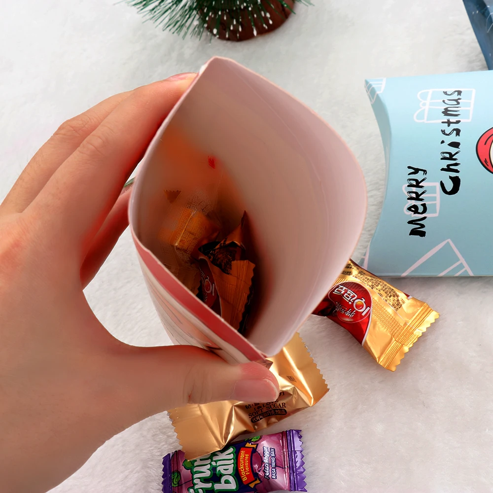 5 шт. Рождественская подарочная коробка в форме подушки деда мороза сумка для