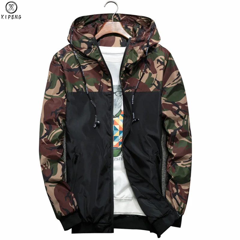

New Spring Autumn Men's Jackets Camouflage Military Hooded Coats Casual Zipper Male Windbreaker Men Brand Clothing Outwear