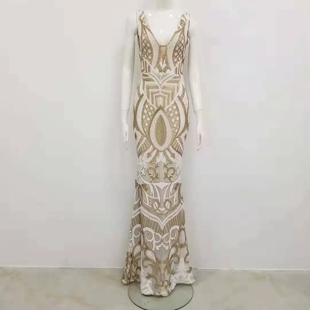 Новинка 2019 лидер продаж шикарное блестящее золотистое Элегантное Длинное