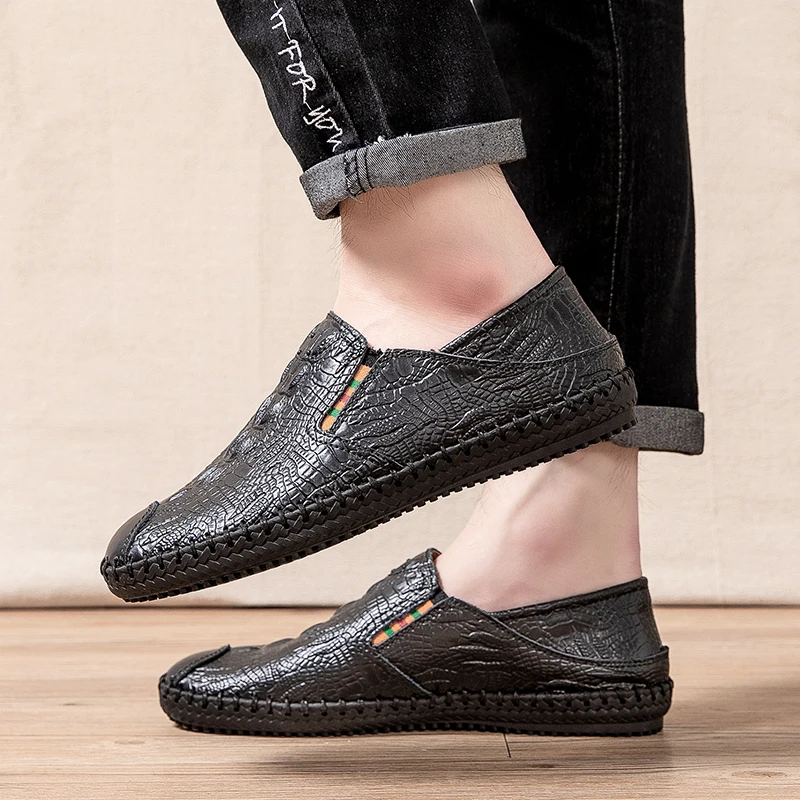 

mensapatos black fashion 2020 summer uomo casual cuero for men's hombre scarpa man genuine homme soulier sapato para classic