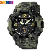 Винтажные мужские военные часы 50 м водонепроницаемые наручные часы SKMEI Топ бренд повседневные спортивные стильные цифровые часы с ремешком...