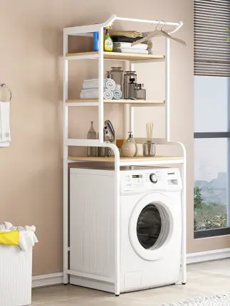 Washing machine toilet rack Floor to ceiling balcony Bathroom multifunctional |