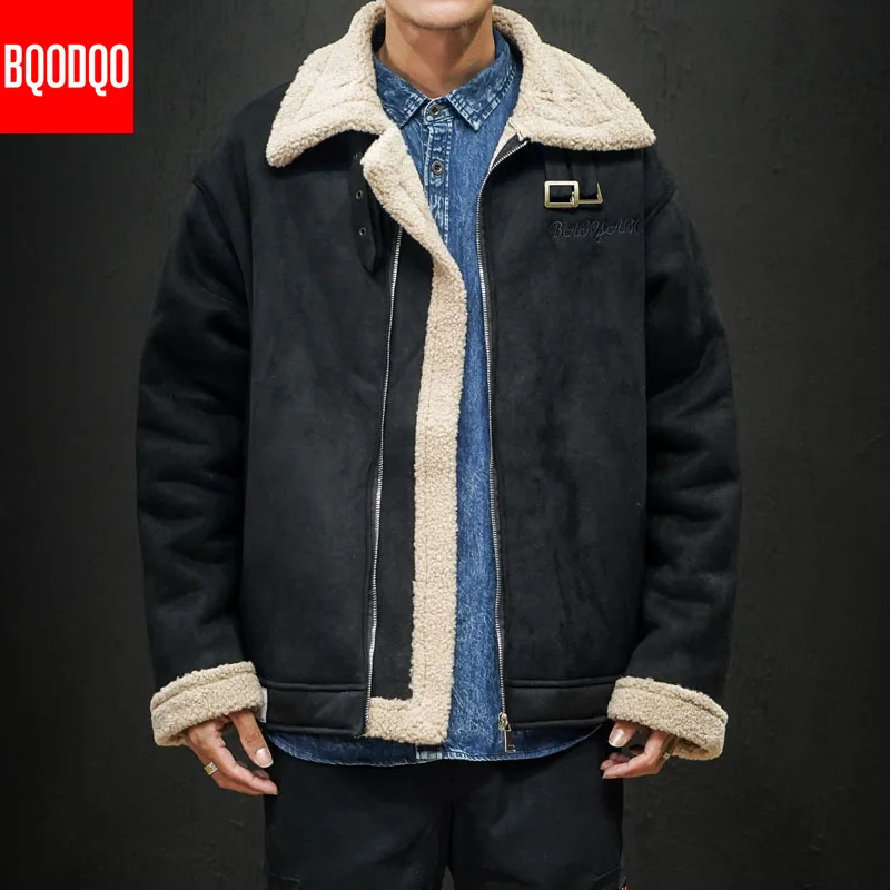 Черная куртка в стиле милитари зимняя мужская с отложным воротником модная