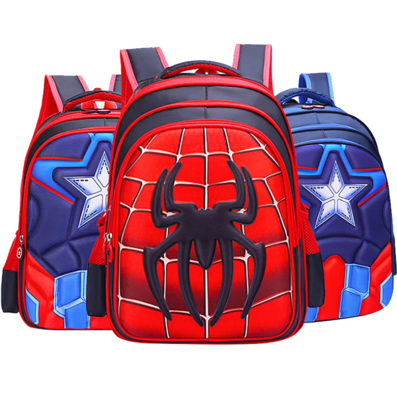 Школьный портфель Disney «Человек-паук», детский рюкзак с героями мультфильмов «Капитан Америка» для учеников начальной школы, детских садов, ...