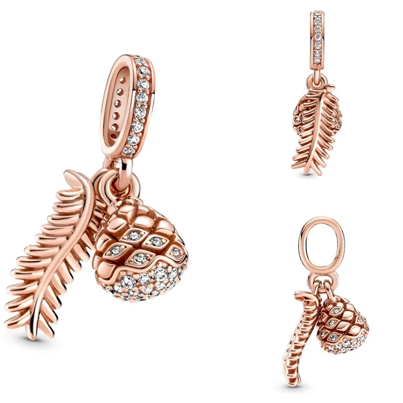 

100% 925 Silver New Sparkle Pinecone Pendant Suitable For The Original Pandora Bracelet Necklace Women's Diy Charm Jewelry