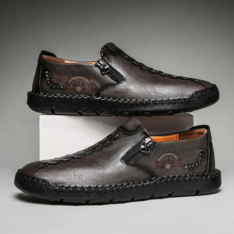

2020 spring man casual shoes fashion flats slip on shoes Microfiber leather shoes men loafers Male Footwear plus size 39-48